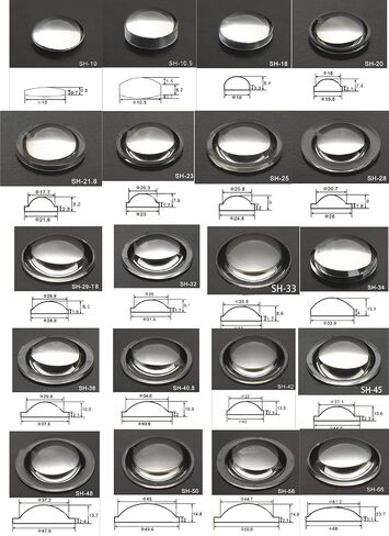 10-38mm PMMA Convex Lens(Clearx10.5mm) in Kuwait