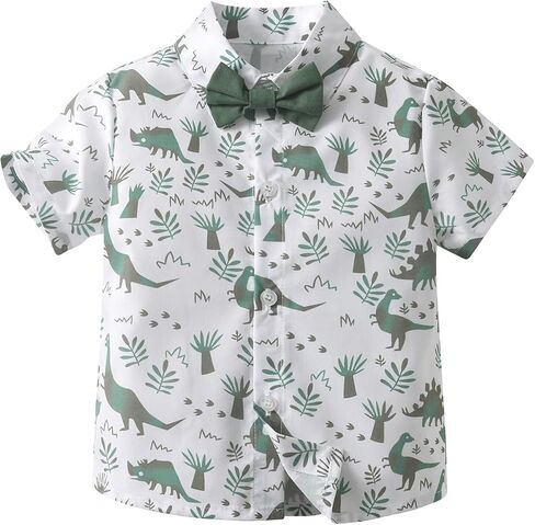 Boarnseorl Baby Boys Shorts Sets, Infant Shirt+Shorts+Bow Tie+Suspenders Outfits Suits in Kuwait