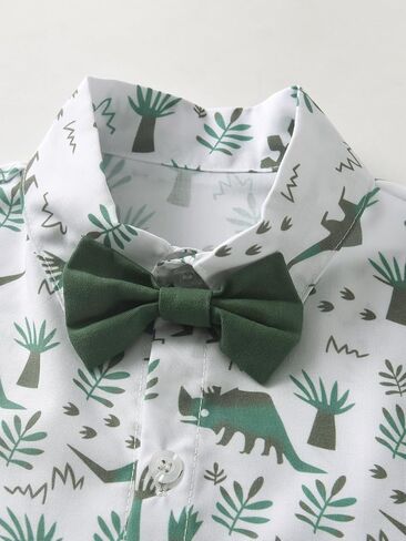 Boarnseorl Baby Boys Shorts Sets, Infant Shirt+Shorts+Bow Tie+Suspenders Outfits Suits in Kuwait