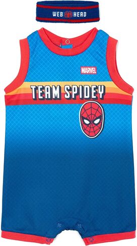 Marvel Spider-Man Baby Athletic Basketball Romper & Sweatband Set Newborn to Infant Sizes (0-3 Months - 24 Months) in Kuwait