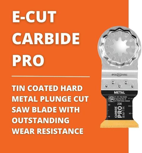 Fein Starlock E-Cut Carbide Pro Saw Blade, 1-1/4" Width, 1-5/8" Length | Precision Cutting for Hard Metals, Tempered Screws and Abrasive Materials, TiN Coated, 3-Pack, 63502236270 in Kuwait