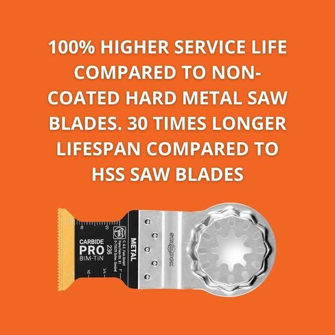 Fein Starlock E-Cut Carbide Pro Saw Blade, 1-1/4" Width, 1-5/8" Length | Precision Cutting for Hard Metals, Tempered Screws and Abrasive Materials, TiN Coated, 3-Pack, 63502236270 in Kuwait