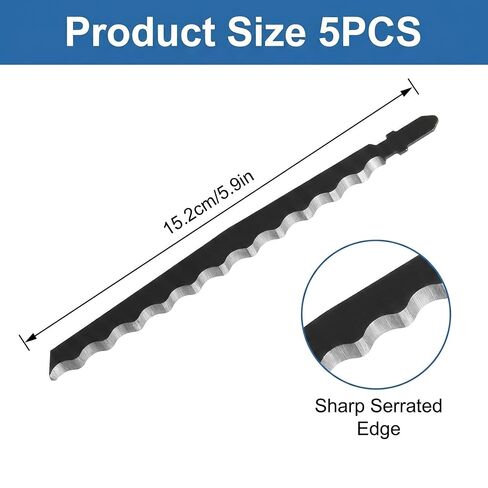 T313AW3 6 in. Knife Edge Special for Soft Materials T-Shank Jig Saw Jigsaw Blade for Cutting Cardboard Leather Carpet Blades Wood Hardwood Plastic - 5PCS in Kuwait