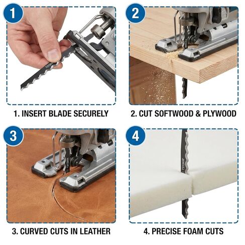 T313AW3 6 in. Knife Edge Special for Soft Materials T-Shank Jig Saw Jigsaw Blade for Cutting Cardboard Leather Carpet Blades Wood Hardwood Plastic - 5PCS in Kuwait