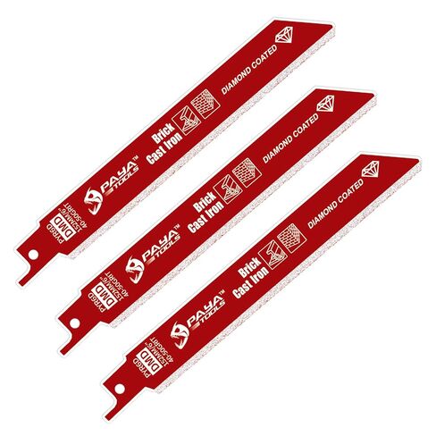 3-Piece 9 inch 40-50 Grit Diamond-Grit Edge Reciprocating Saw Blade for Masonry, Fiber Cement & Fiberglass in Kuwait