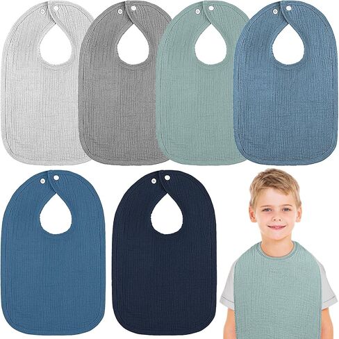 6 Pack Muslin Baby Bibs Baby Bandana Drool Bibs Cotton for Unisex Boys Girls Soft Absorbent for Teething and Drooling in Kuwait