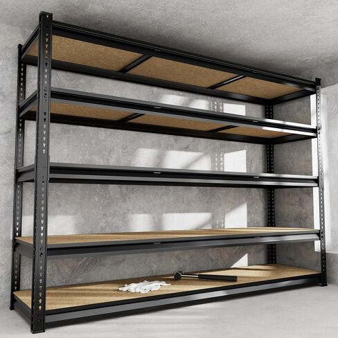 Durstruct 2400LBS Storage Shelves 5 Tier Adjustable Garage Storage Shelving | Adjustable Garage Storage Shelving,Metal Storage Rack for Basement Garage Warehouse Pantry Closet Kitchen in Kuwait