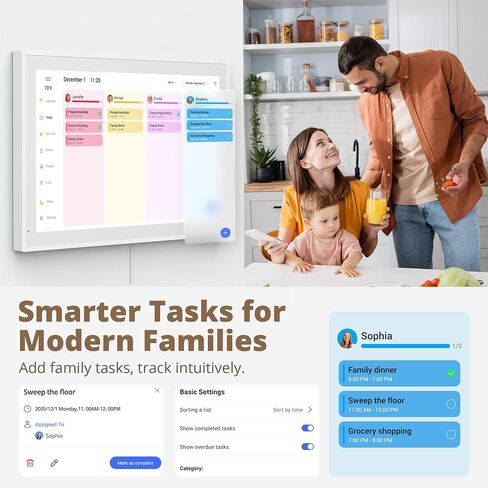Dragon Touch 21.5" Digital Calendar Chore Chart – 1080P Full HD Interactive Touchscreen, Smart Family Planner, Hearth Display Digital Calendar Wall & Desk Mountable for Seamless Scheduling in Kuwait