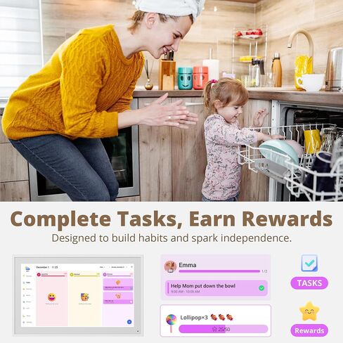 Dragon Touch 21.5" Digital Calendar Chore Chart – 1080P Full HD Interactive Touchscreen, Smart Family Planner, Hearth Display Digital Calendar Wall & Desk Mountable for Seamless Scheduling in Kuwait