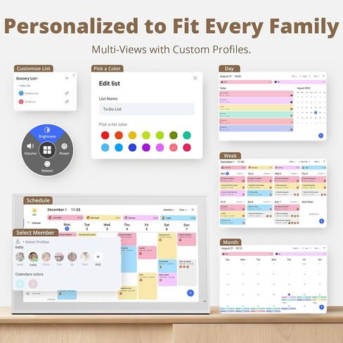 Dragon Touch 21.5" Digital Calendar Chore Chart – 1080P Full HD Interactive Touchscreen, Smart Family Planner, Hearth Display Digital Calendar Wall & Desk Mountable for Seamless Scheduling in Kuwait