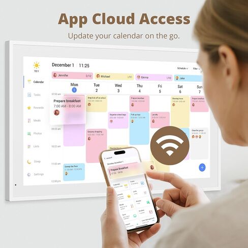 Dragon Touch 21.5" Digital Calendar Chore Chart – 1080P Full HD Interactive Touchscreen, Smart Family Planner, Hearth Display Digital Calendar Wall & Desk Mountable for Seamless Scheduling in Kuwait