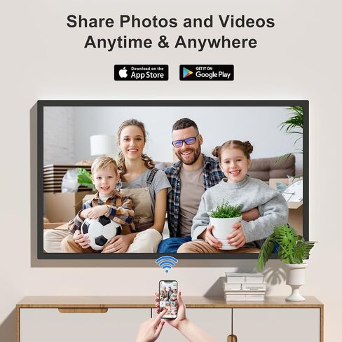 32-inch Digital Photo Frame Large-Picture-Frame - FHD IPS, Dual-WiFi, Remote Control, Smarthphone Sync Screen, Load Photo from Phone via APP Email, Free Cloud,Wall Mounted for Photo Gallery Home Decor in Kuwait