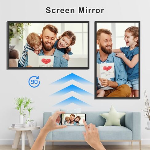 32-inch Digital Photo Frame Large-Picture-Frame - FHD IPS, Dual-WiFi, Remote Control, Smarthphone Sync Screen, Load Photo from Phone via APP Email, Free Cloud,Wall Mounted for Photo Gallery Home Decor in Kuwait
