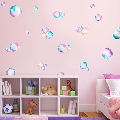 Soap Bubbles Decals,66-Set Colorful Bubble Stickers Undersea World,Bathroom Decals for Walls,Ceramic Tiles and Furniture in Kuwait