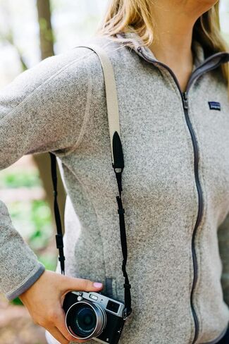 Domke 1.5-Inch Web Camera Strap with Swivel for Mirrorless Cameras - Tan | Non-Slip Design, Compatible with DSLR's, SLR's. Binoculars Strap in Kuwait
