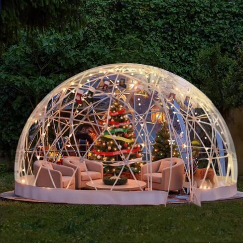 Luxury Clear Bubble Dome Tent with Fre-e 10M Star Lights, Garden Igloo Prefabricated House Features 360° Panoramic Views for Photography, Events & Luxury Camping 12FT in Kuwait