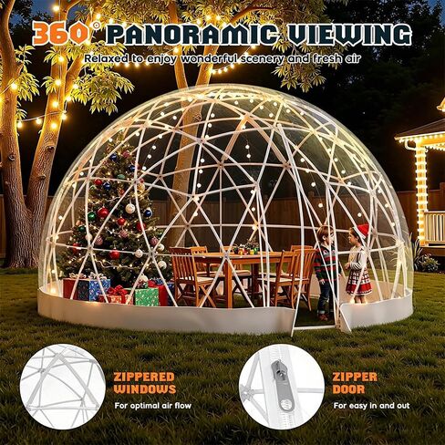 Luxury Clear Bubble Dome Tent with Fre-e 10M Star Lights, Garden Igloo Prefabricated House Features 360° Panoramic Views for Photography, Events & Luxury Camping 12FT in Kuwait