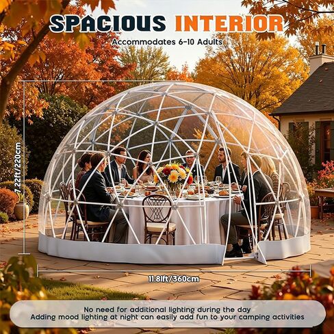 Luxury Clear Bubble Dome Tent with Fre-e 10M Star Lights, Garden Igloo Prefabricated House Features 360° Panoramic Views for Photography, Events & Luxury Camping 12FT in Kuwait