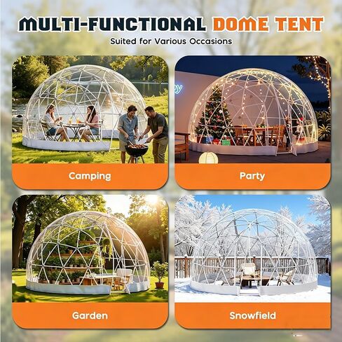 Luxury Clear Bubble Dome Tent with Fre-e 10M Star Lights, Garden Igloo Prefabricated House Features 360° Panoramic Views for Photography, Events & Luxury Camping 12FT in Kuwait