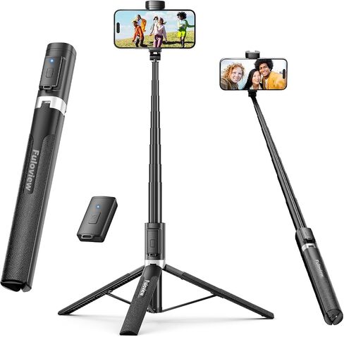 72" Phone Tripod, Tripod for iPhone with Wireless Remote Control, Portable Selfie Stick for iPhone, Live Streaming, Video Recording, Compatible with Cell Phones, Cameras in Kuwait