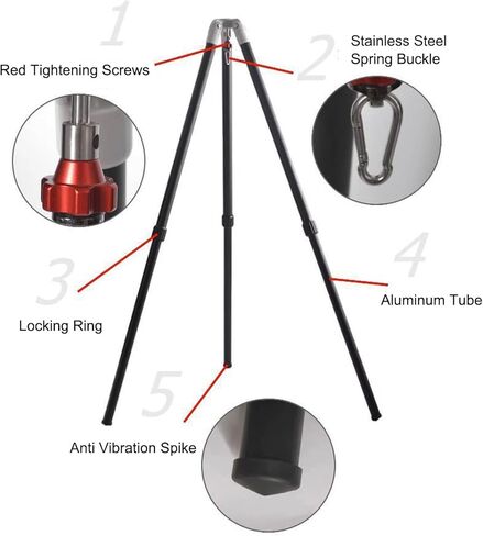 Telescope Tripod, Rubber Pads, Lightweight Tripod for Telescope Stand, Easy Operation, Aluminum Alloy, Adjustable Multifunctional for Astronomical Observation in Kuwait