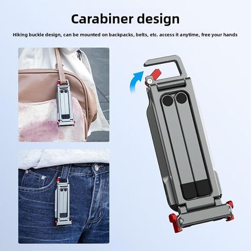 Jiawu Camera Tripod, Magnetic Foldable Aluminum Tripod Monopod with Carabiner 1/4 Inch Thread for Action 6 for Nano Action Camera, for Lightweight for Travel in Kuwait