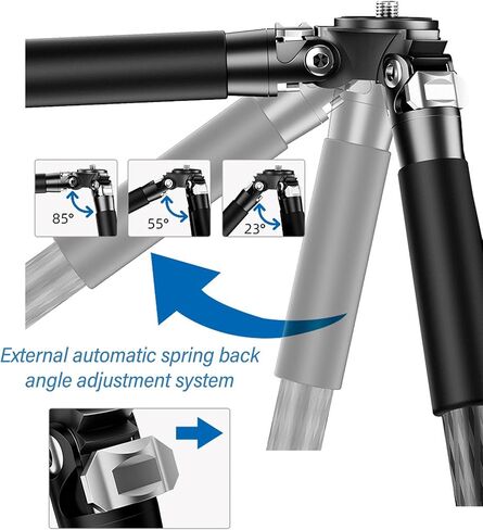 Camera Tripod, Hollow Structure Automatic Travel Camera Tripod with Feather, Carbon Fiber Hiking Base for Professional Photography in Kuwait