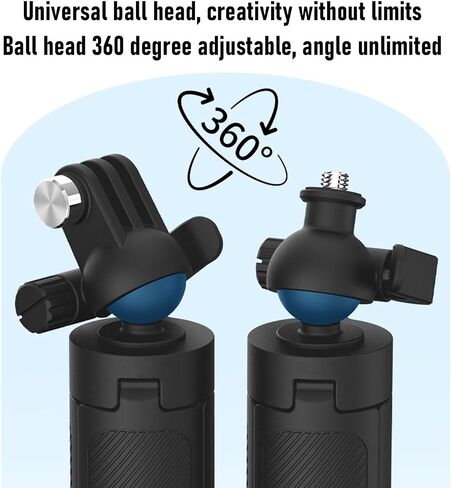 Action Camera Extension Tripod with 360° Rotating Ball Head for 3X5 X4 Camera, Aluminum Alloy Selfie Stick for Outdoor Adventure in Kuwait