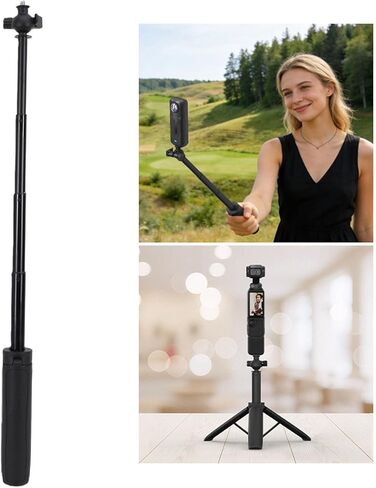 Action Camera Extension Tripod with 360° Rotating Ball Head for 3X5 X4 Camera, Aluminum Alloy Selfie Stick for Outdoor Adventure in Kuwait