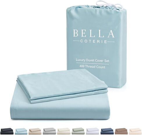 Bella Coterie | Luxury Bamboo Viscose Queen Size Duvet Cover Set | Organically Grown | Cooling | Ultra Soft | 8 Corner Ties | 2 Pillow Shams | 90" x 94" | No Insert [Dusty Rose] in Kuwait