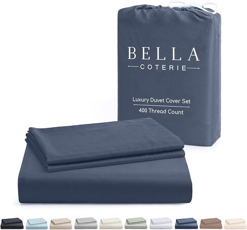 Bella Coterie | Luxury Bamboo Viscose Queen Size Duvet Cover Set | Organically Grown | Cooling | Ultra Soft | 8 Corner Ties | 2 Pillow Shams | 90" x 94" | No Insert [Dusty Rose] in Kuwait