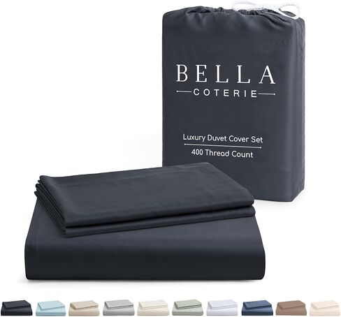 Bella Coterie | Luxury Bamboo Viscose Queen Size Duvet Cover Set | Organically Grown | Cooling | Ultra Soft | 8 Corner Ties | 2 Pillow Shams | 90" x 94" | No Insert [Dusty Rose] in Kuwait