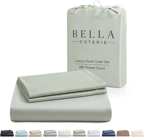 Bella Coterie | Luxury Bamboo Viscose Queen Size Duvet Cover Set | Organically Grown | Cooling | Ultra Soft | 8 Corner Ties | 2 Pillow Shams | 90" x 94" | No Insert [Dusty Rose] in Kuwait