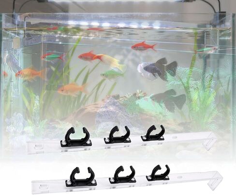 Luocute Acrylic Fish Tank Light Tube Clips, Adjustable Clamp for LED Tube Holder with External Mount Design for Glass Aquarium in Saudi Arabia
