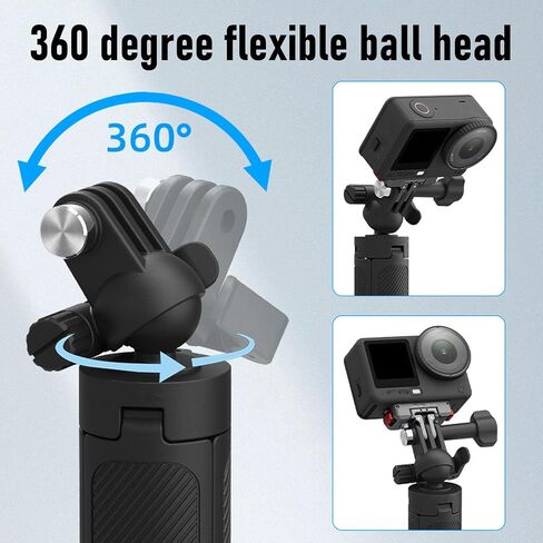 GOWENIC ActionCameraSelfieStickTripod, Adjustable Ball Head, 4 Section Height Adjustment, with Secure Locking Mechanism, for 3 Action 6 X5 X4 Camera in Kuwait