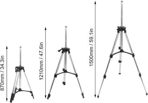 Level Tripod, Lightweight Aluminum Alloy Self Levelling Tripod, Adjustable Height 1.5 Meter, Perfect for Photographers and Surveyors in Kuwait
