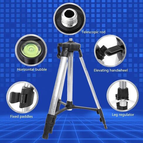 Level Tripod, Lightweight Aluminum Alloy Self Levelling Tripod, Adjustable Height 1.5 Meter, Perfect for Photographers and Surveyors in Kuwait