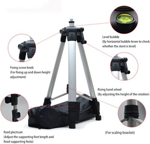 Level Tripod, Lightweight Aluminum Alloy Self Levelling Tripod, Adjustable Height 1.5 Meter, Perfect for Photographers and Surveyors in Kuwait