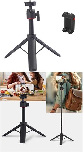 Lightweight Travel Tripod Extendable Stick for Vloggers and Photographers Aluminum Build with Phone Holder Camera Tripod in Kuwait
