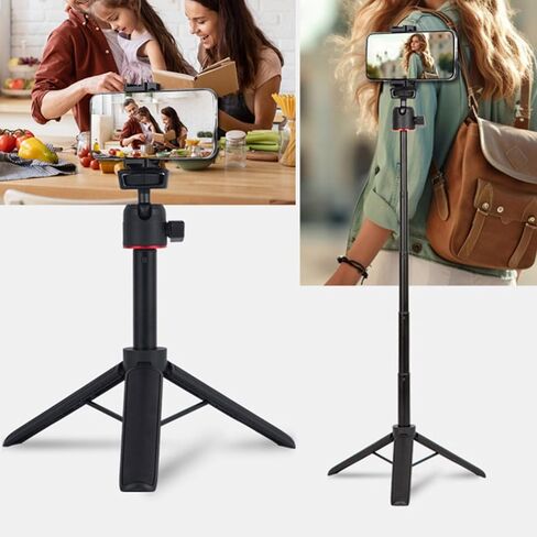 Lightweight Travel Tripod Extendable Stick for Vloggers and Photographers Aluminum Build with Phone Holder Camera Tripod in Kuwait
