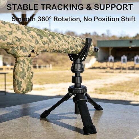 Portable Shooting Tripod with 360° Rotating & Removable V Yoke - Adjustable Height Rifle Rest Stand for Hunting, Target Shooting, Binoculars, Cameras & Outdoor Activities in Kuwait