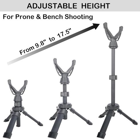 Portable Shooting Tripod with 360° Rotating & Removable V Yoke - Adjustable Height Rifle Rest Stand for Hunting, Target Shooting, Binoculars, Cameras & Outdoor Activities in Kuwait
