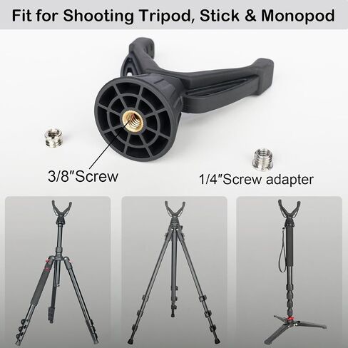 Portable Shooting Tripod with 360° Rotating & Removable V Yoke - Adjustable Height Rifle Rest Stand for Hunting, Target Shooting, Binoculars, Cameras & Outdoor Activities in Kuwait