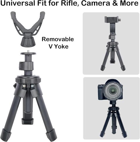 Portable Shooting Tripod with 360° Rotating & Removable V Yoke - Adjustable Height Rifle Rest Stand for Hunting, Target Shooting, Binoculars, Cameras & Outdoor Activities in Kuwait