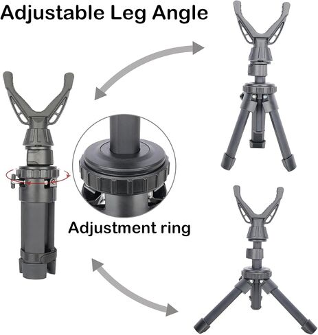Portable Shooting Tripod with 360° Rotating & Removable V Yoke - Adjustable Height Rifle Rest Stand for Hunting, Target Shooting, Binoculars, Cameras & Outdoor Activities in Kuwait