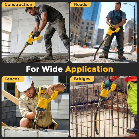 Cordless Concrete Vibrator Compatible with DeWalt 20V (Tool Only) | 600W handheld cement vibrator tool with 3.8ft flexible shaft and portable pencil vibrator for removing air bubbles in Kuwait