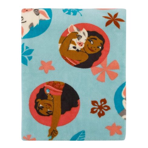 Disney Moana Free as The Ocean Aqua, Orange, and White, Pua Pig, and HEI HEI Chicken Super Soft Toddler Blanket in Kuwait