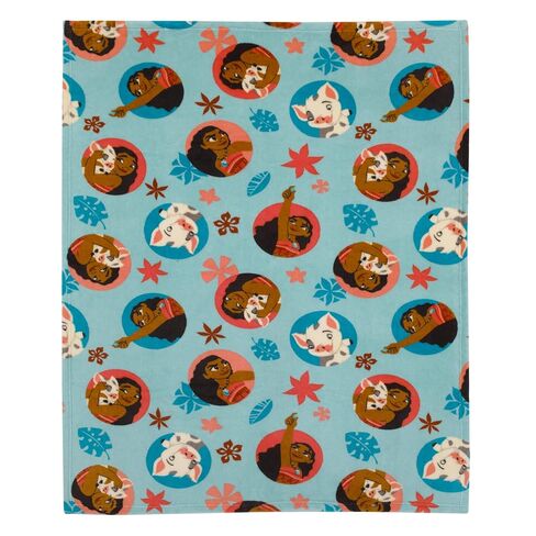 Disney Moana Free as The Ocean Aqua, Orange, and White, Pua Pig, and HEI HEI Chicken Super Soft Toddler Blanket in Kuwait