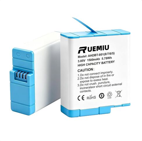 1-Pack 1500mAh Durable High-Capacity Battery for GoPro Hero 8, 7, 6, 5 Black Camera in Saudi Arabia