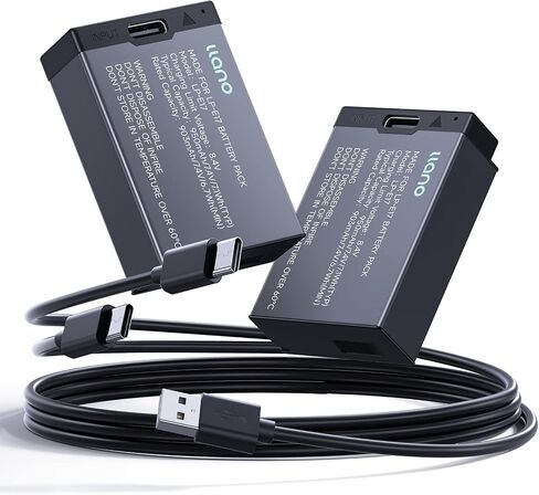 llano LP-E17 Battery with USB-C Fast Charging for Canon EOS R50 R8 R10 R100 RP T6i T7i T8i T6S SL2 SL3 M3 M5 M6 77D 200D 250D 750D 760D 800D 8000D - Real Capacity,Replacement Batteries(2 Pack) in Kuwait